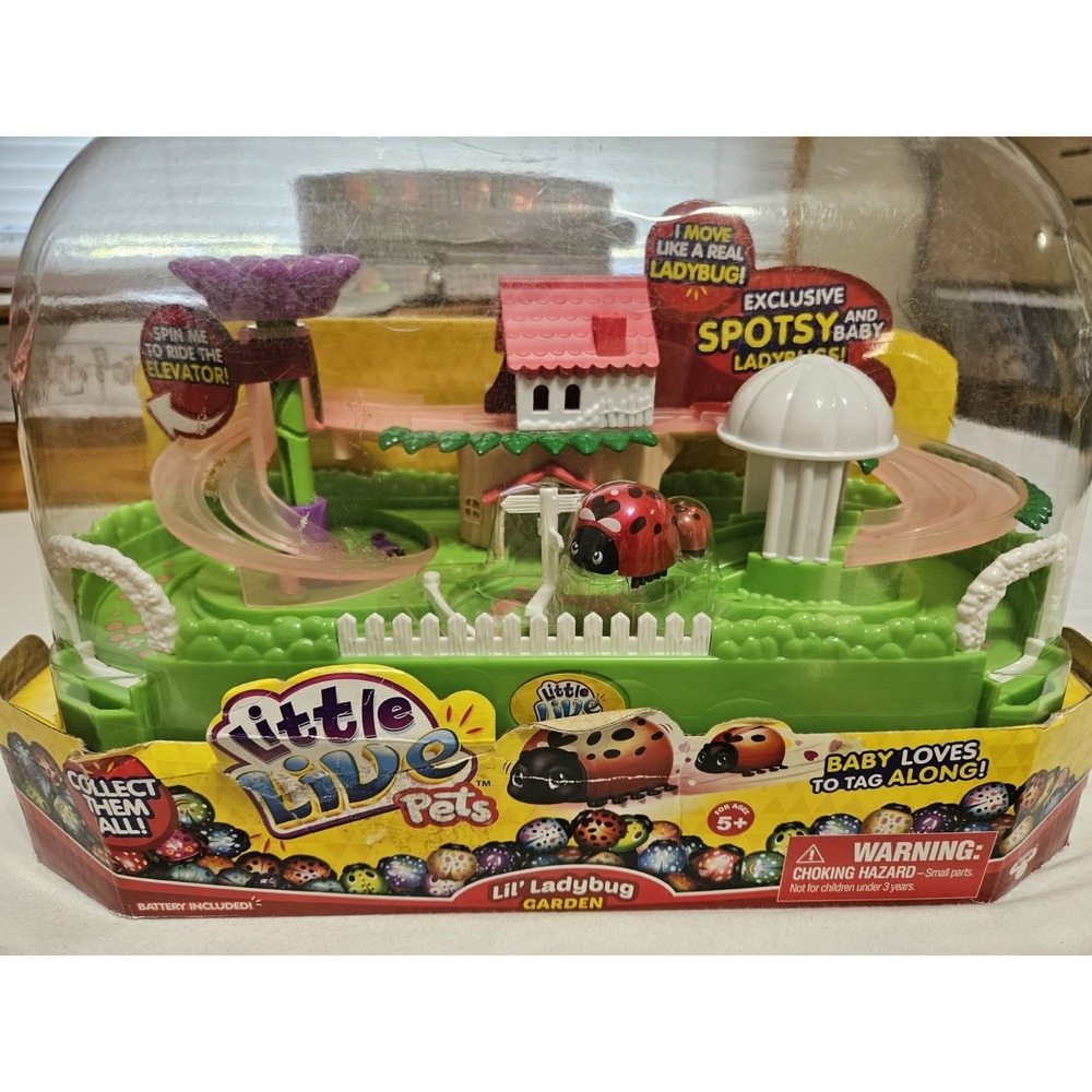 Little Live Pets Lil' Ladybug Garden Playset Exclusive Spotsy & Baby   NEW READ